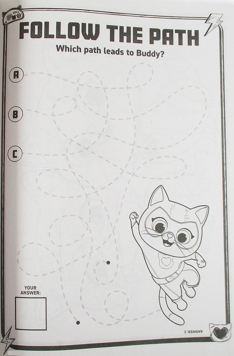 Making the Grade Super Kitties Coloring and Activity Book with Stand-Up Character on Back - 80 Pages, Purple - Image 2